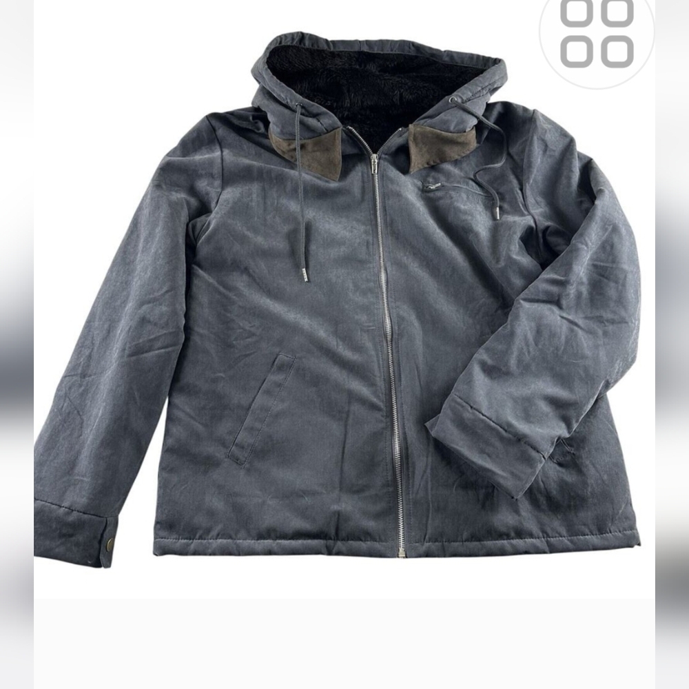 OUKU Zip Up Sherpa  Hooded Jacket, Men's, Size Small